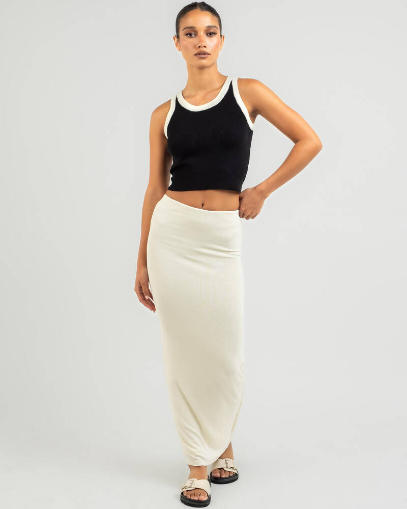 Red Berry Baseball Knit Tank Top for Womens