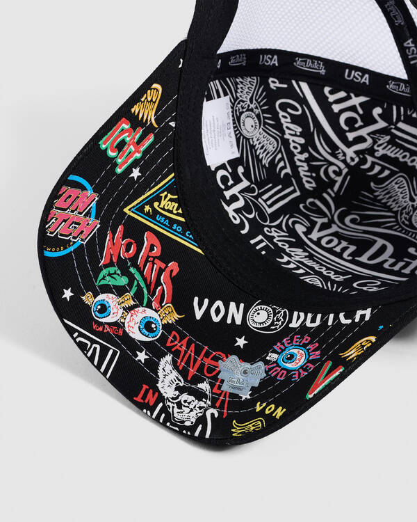 Von Dutch Black Jax Psycho Trucker Cap for Mens