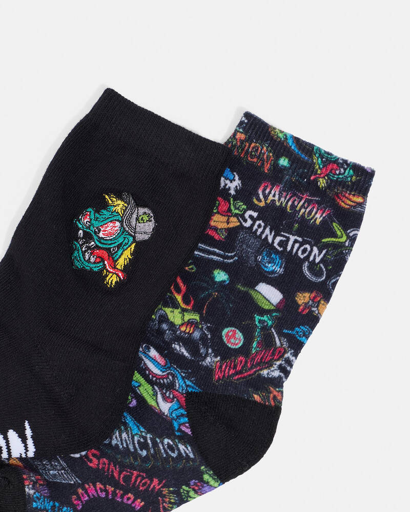 Sanction Boys' Monster Haze Socks 2 Pack for Mens