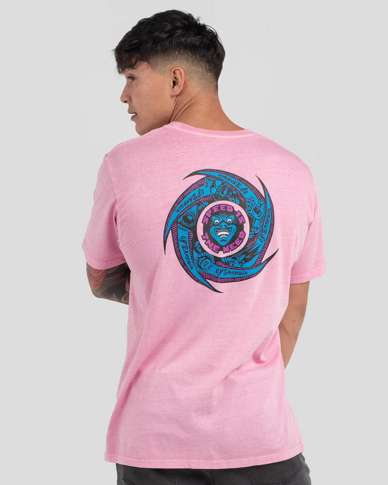 Santa Cruz Speed Wheels Faces T-Shirt for Mens