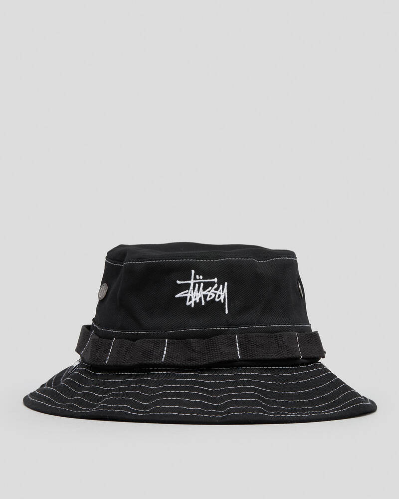 Stussy Contrast Topstitch Boonie Bucket Hat for Womens