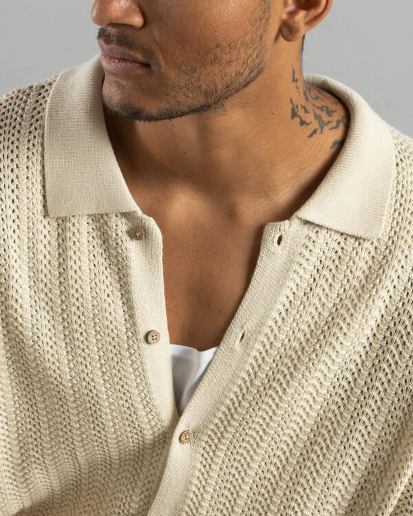 RVCA Crochet Short Sleeve Shirt for Mens