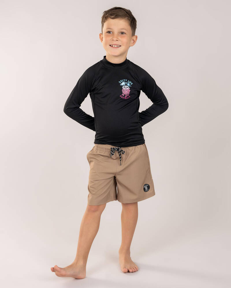 Salty Life Toddlers' Sea Wolf Long Sleeve Rash Vest for Mens