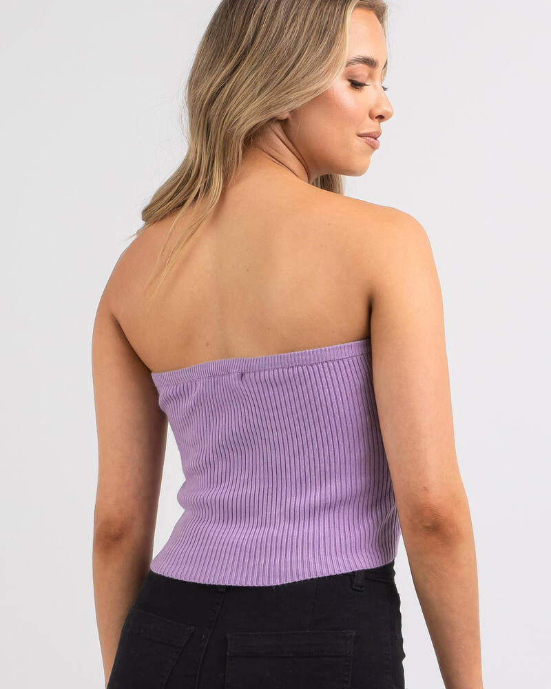 Mint Vanilla Calile Knit Tube Top for Womens