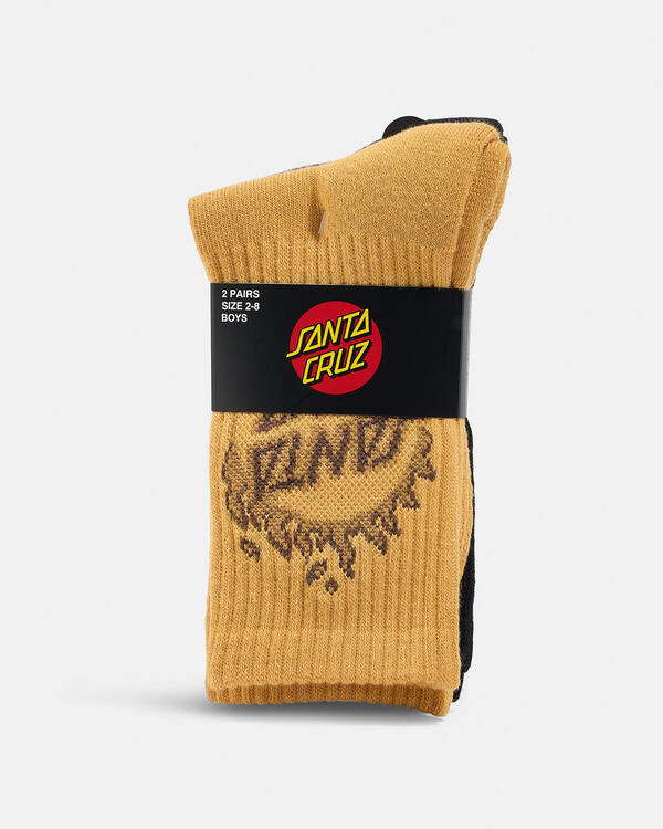 Santa Cruz Boys' Burnt Opus Crew Socks 2 Pack for Mens