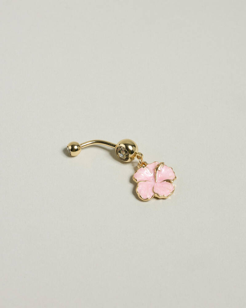 Karyn In LA Litia Hibiscus Belly Ring for Womens
