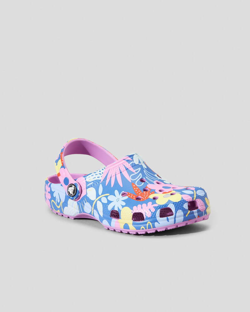 Crocs Kids' Classic Printed Floral Clogs for Unisex