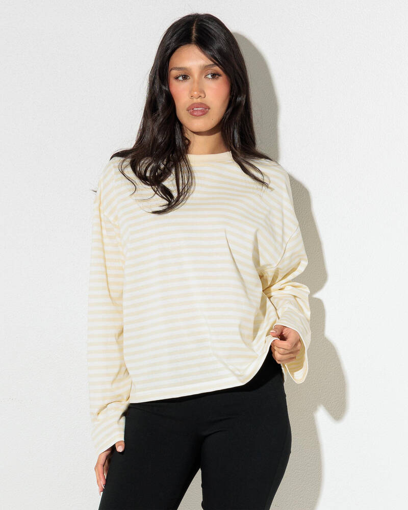 Mooloola Janet Striped Long Sleeve Top for Womens