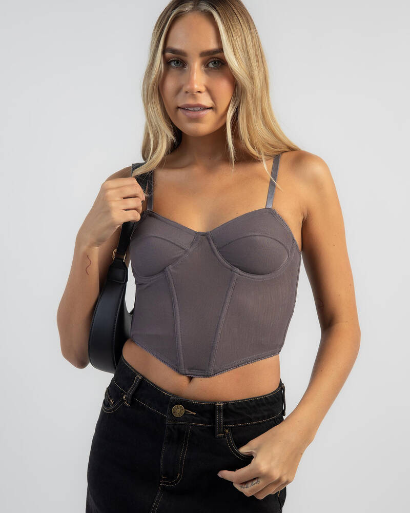 Ava And Ever Stassie Mesh Corset Top for Womens