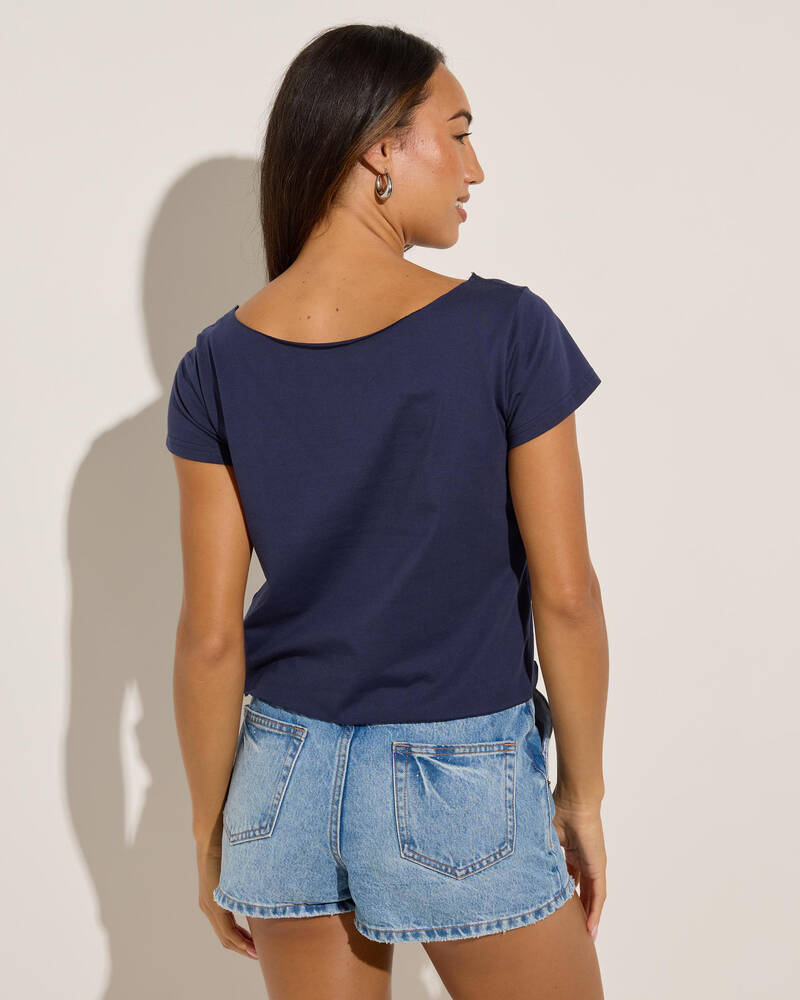 Malibu Life Lena Off Shoulder T-Shirt for Womens