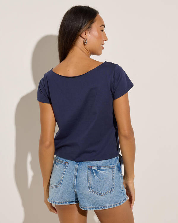 Malibu Life Lena Off Shoulder T-Shirt for Womens