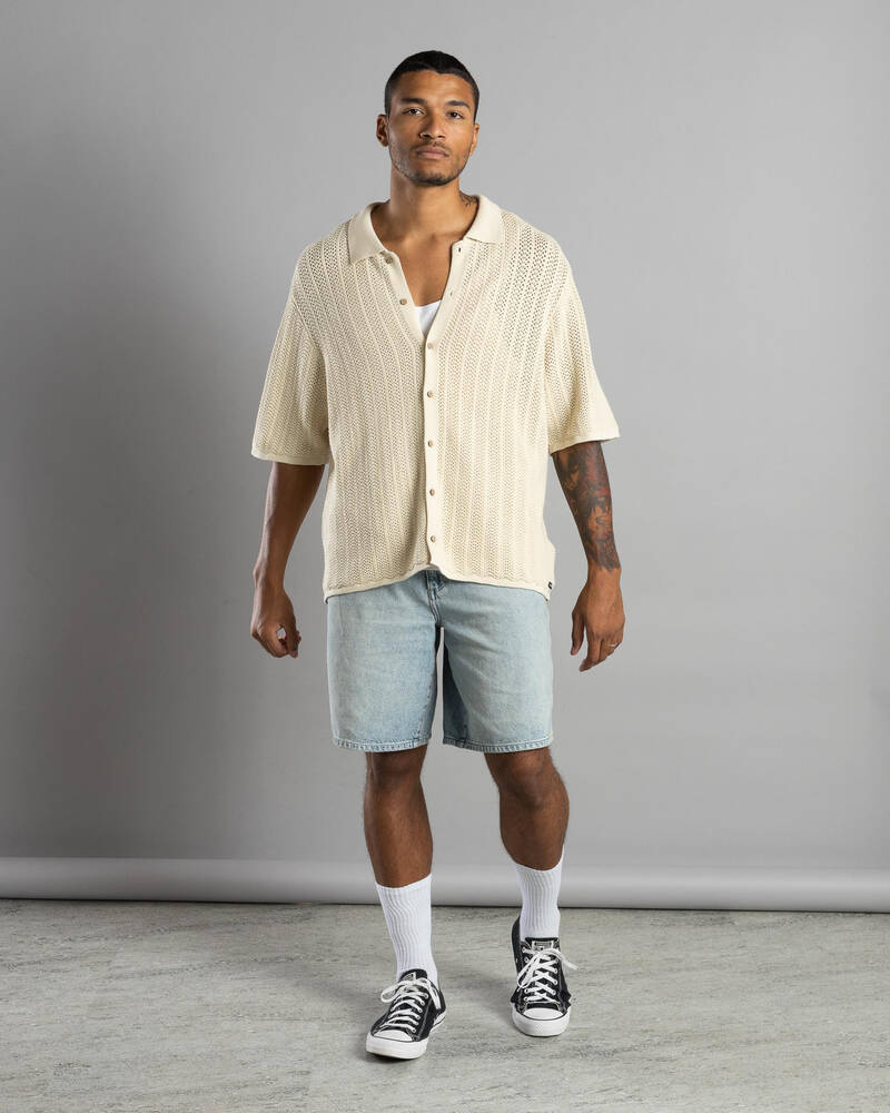RVCA Crochet Short Sleeve Shirt for Mens