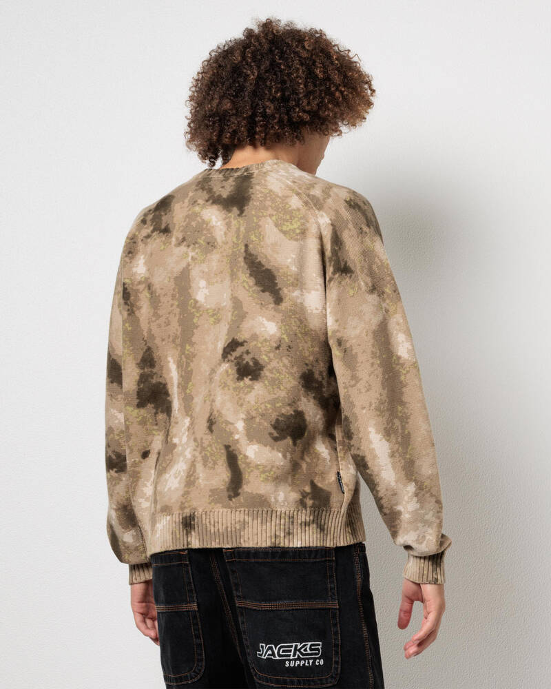 Rusty Camo Ice Printed Crew Jumper for Mens