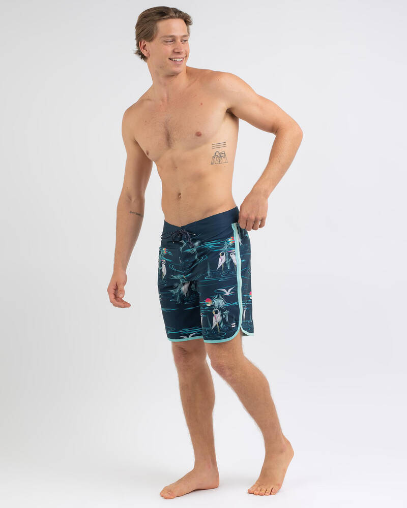 Shop Billabong 73 Line Up Pro Board Shorts In Navy Fast Shipping