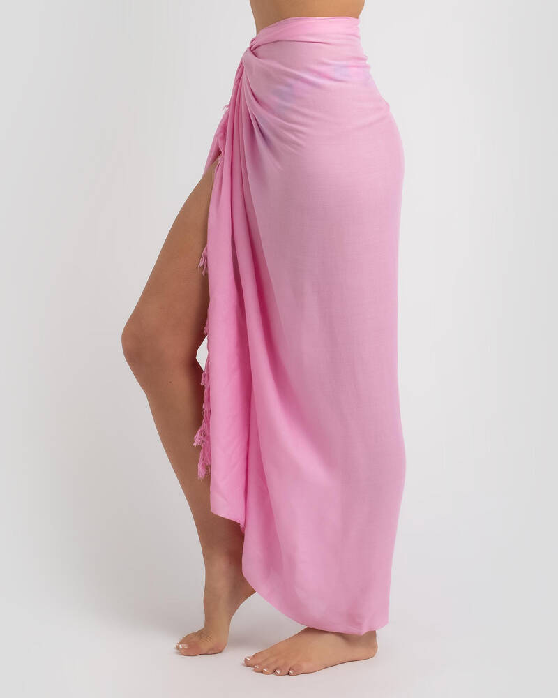 Topanga Plain Baby Pink Sarong for Womens