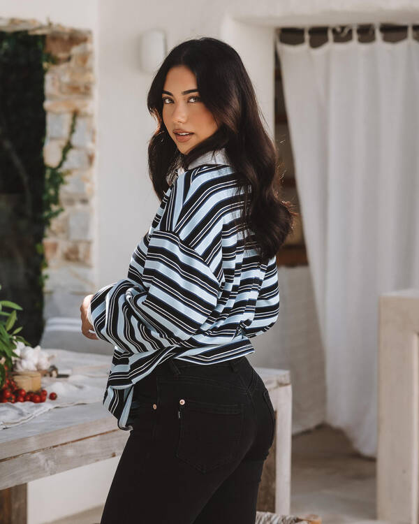 Mooloola Gwen Stripe Long Sleeve Top for Womens