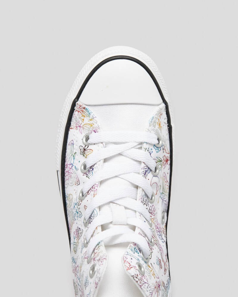 Converse Girls' Chuck Taylor All Star Butterfly Shine Shoes for Womens
