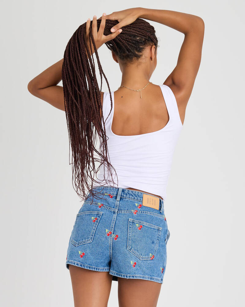 DESU Sunday Cherry Denim Skort for Womens