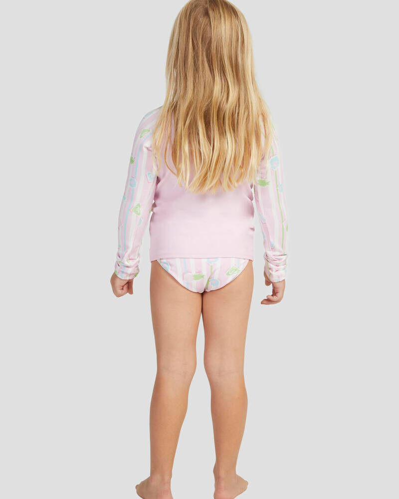 Roxy Toddlers' Pineapple Line Long Sleeve Rash Vest Set for Womens