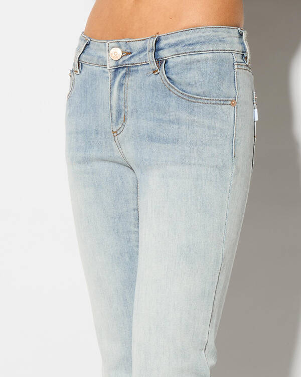 DESU Crush Low Waist Flare Jeans for Womens