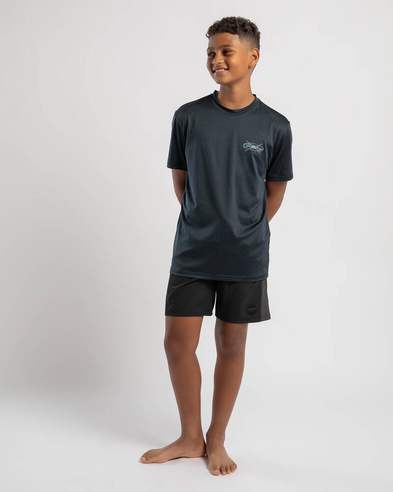 Billabong Boys' Cross Boards Short Sleeve Rash Vest for Mens
