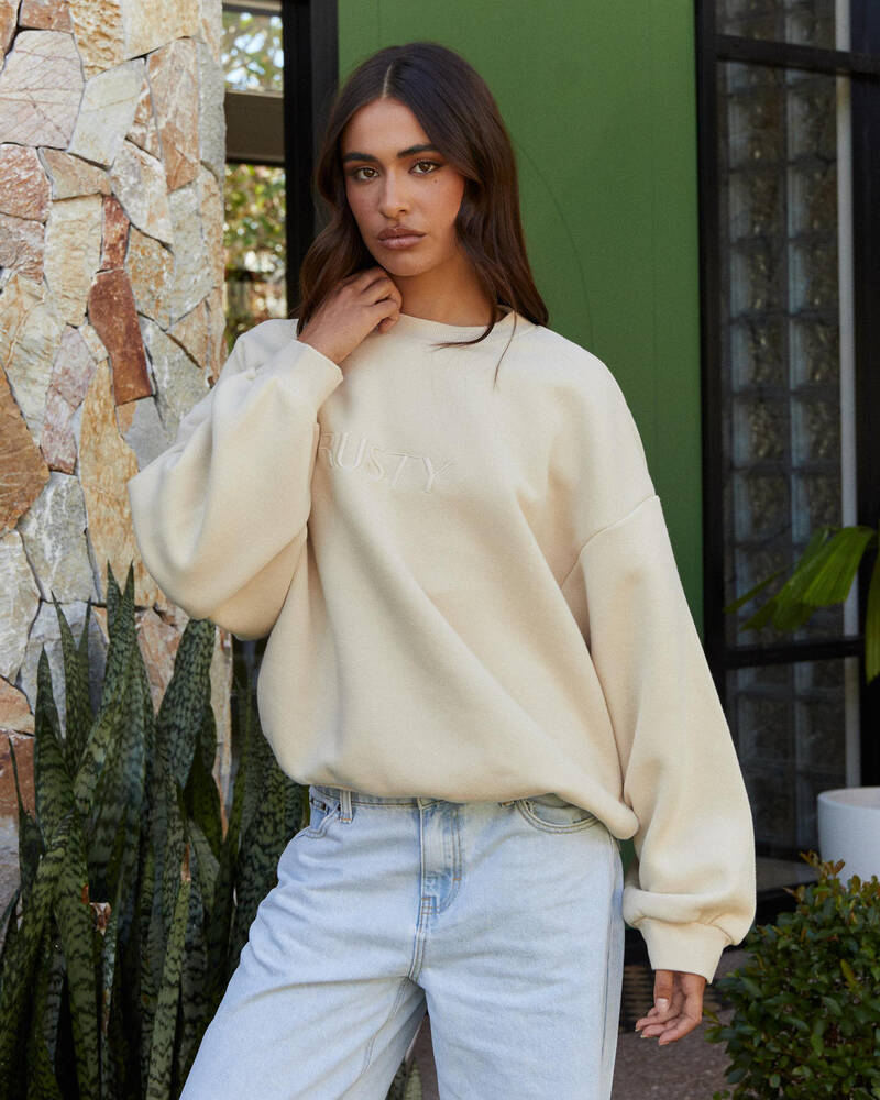 Rusty Signature Oversized Crewneck Sweatshirt for Womens