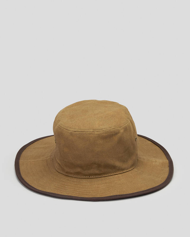 Shop Billabong Waxed Twill Big John Hat In Dark Khaki - Fast Shipping ...