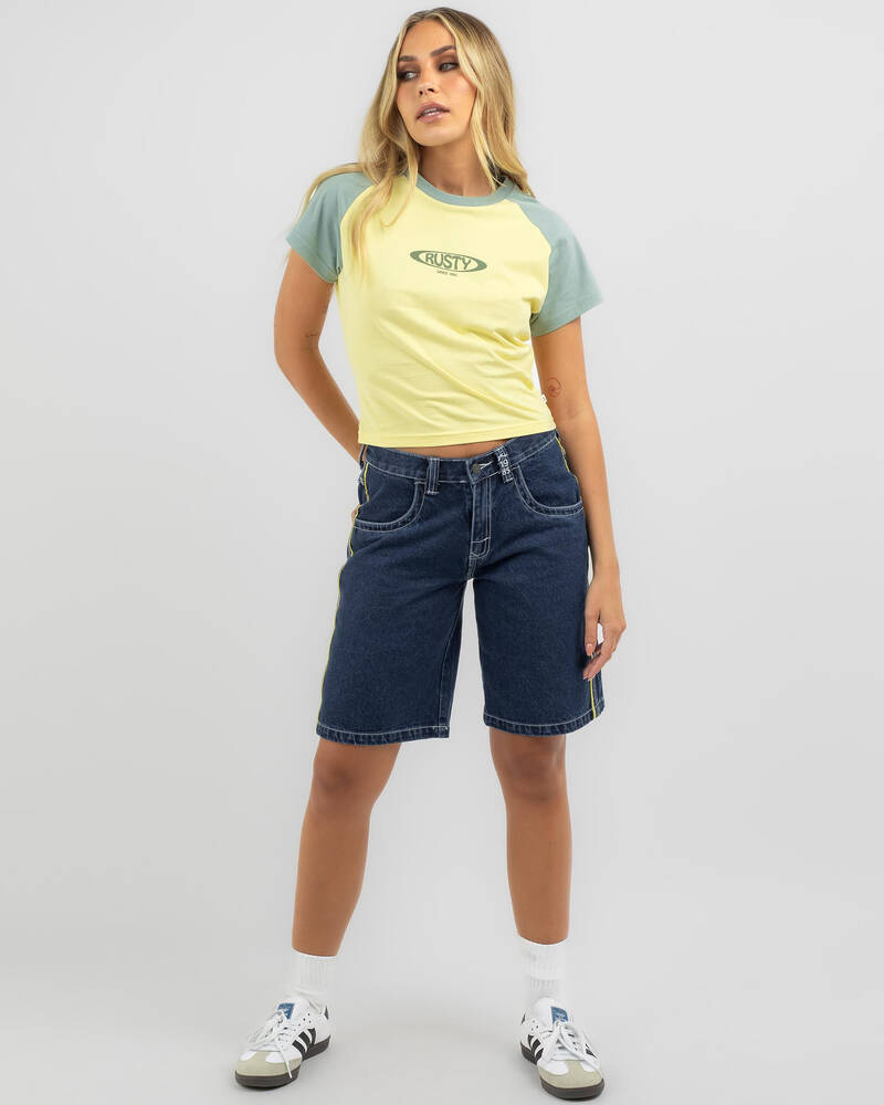 Rusty Flip Mommy Denim Shorts for Womens