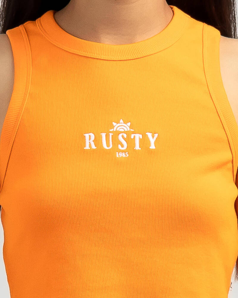 Rusty Girls' Sunrise Racer Tank Top for Womens