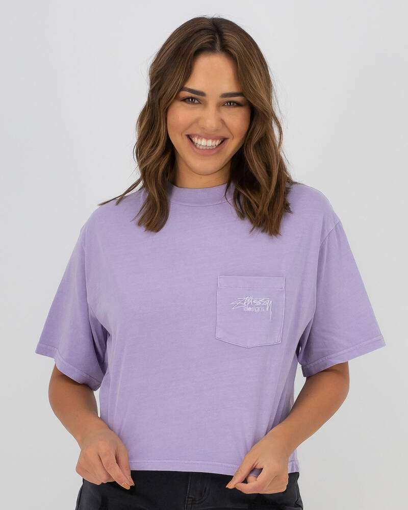 Stussy Designs Pocket Boxy Tee for Womens
