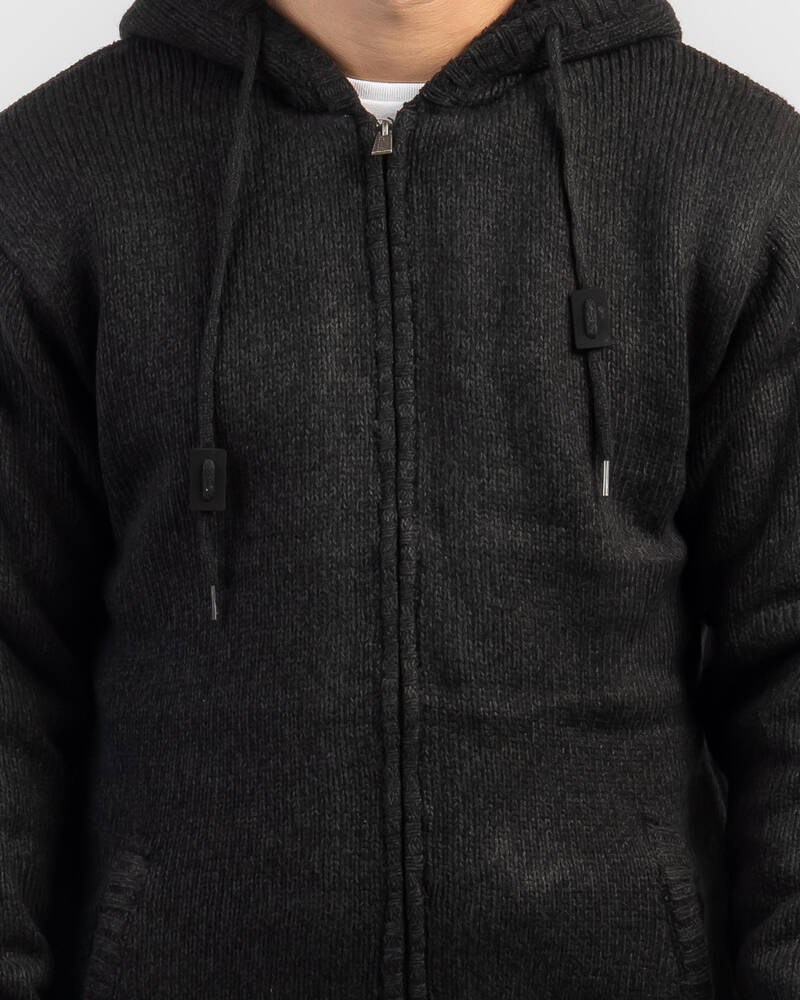 Skylark Border Hooded Knit Jacket for Mens