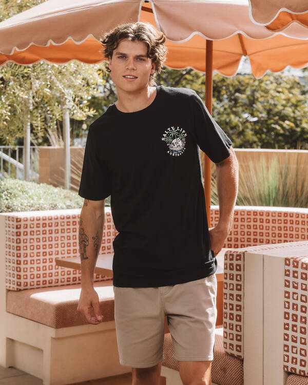 Salty Life Skull Cove T-Shirt for Mens