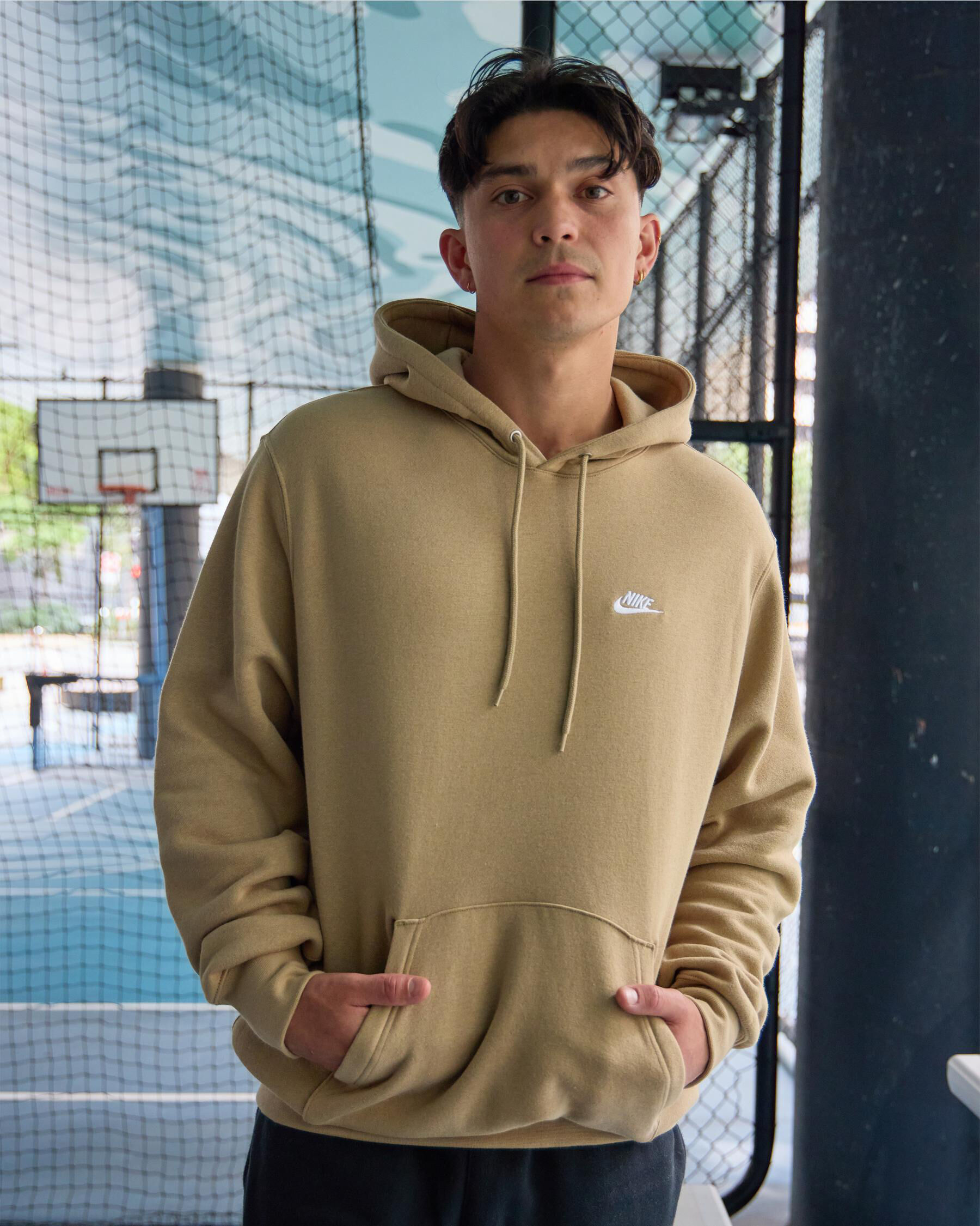 nike club sweatshirt beige