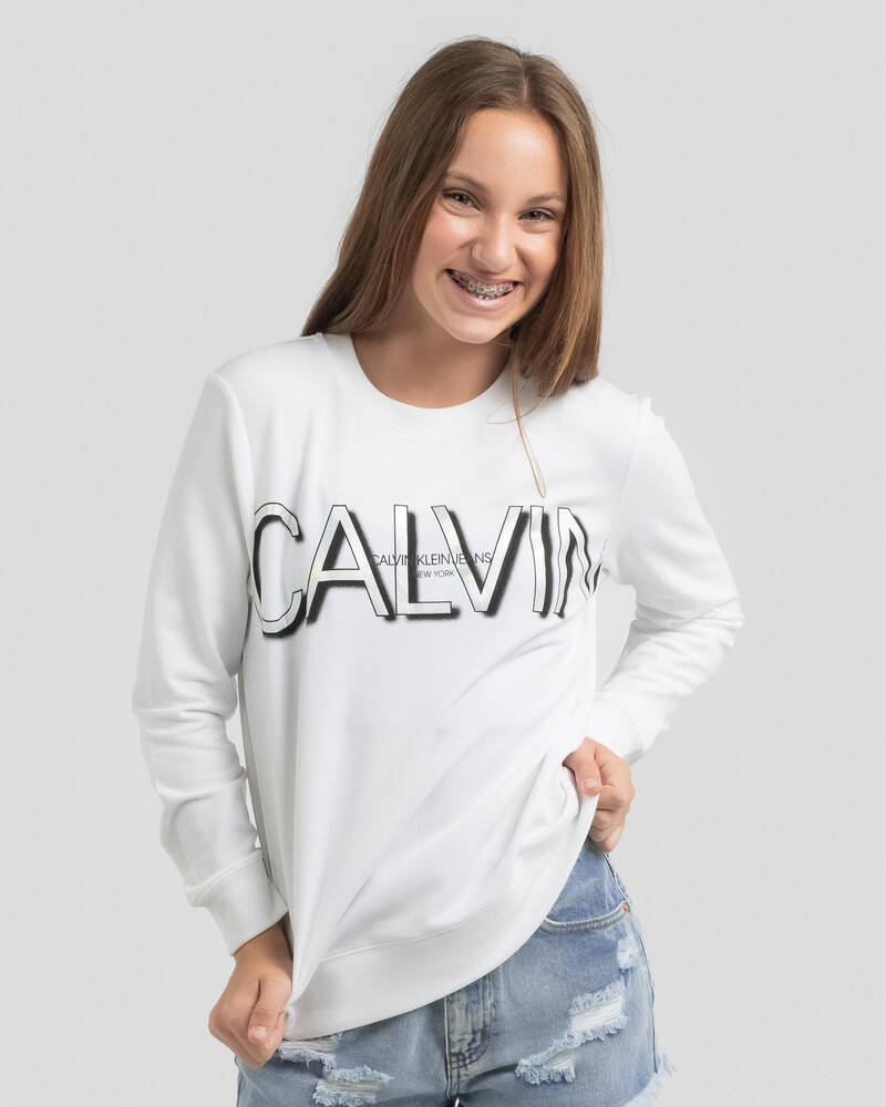 Calvin Klein Girls' Calvin Logo Sweatshirt for Womens
