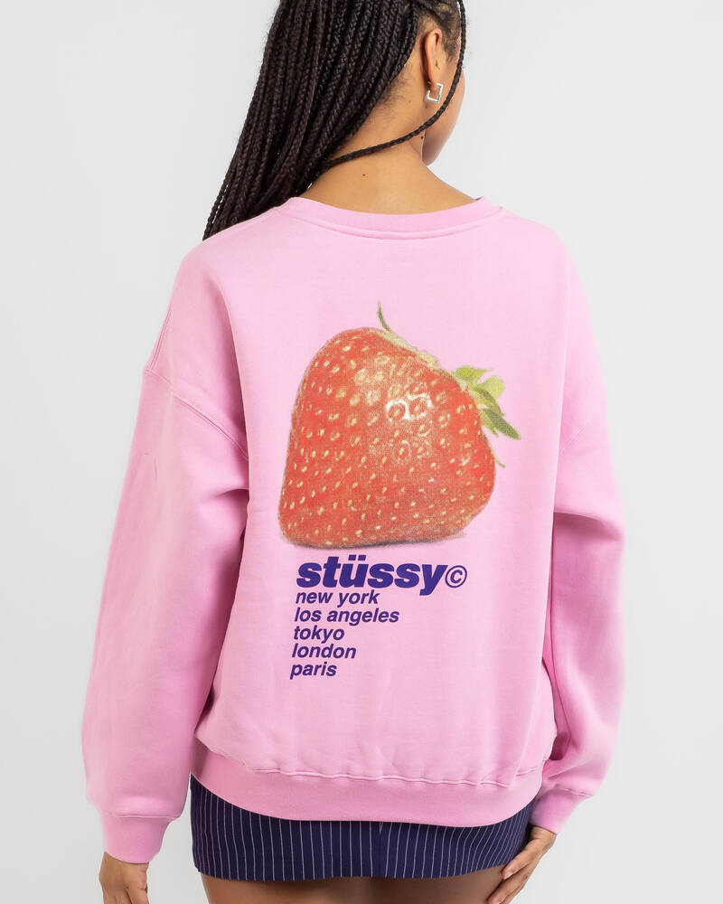 Stussy Strawberry Oversized Sweatshirt for Womens