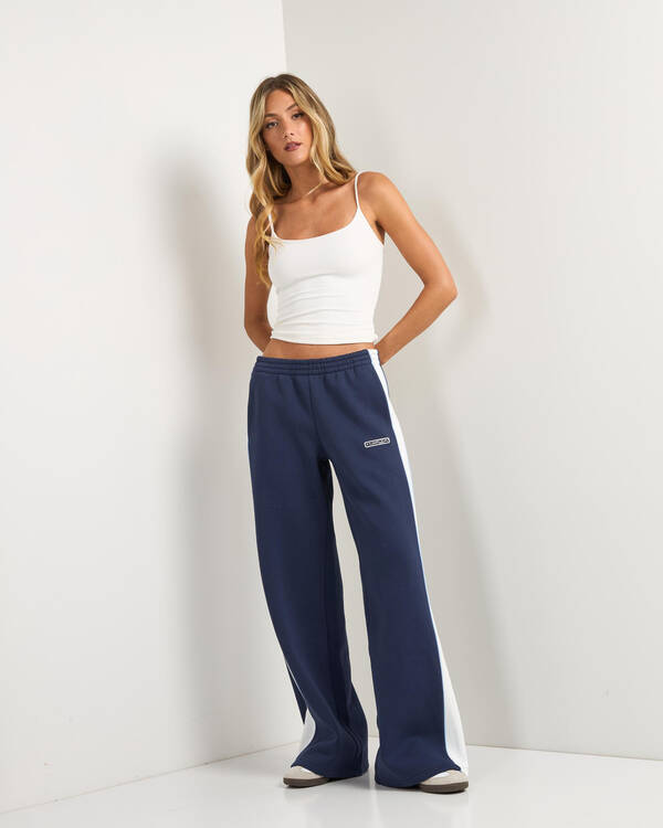Rusty Retro Lines Wide Leg Track Pants for Womens