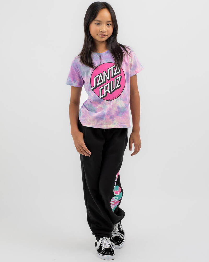 Santa Cruz Girls' Dot Front Tie Dye T-Shirt for Womens