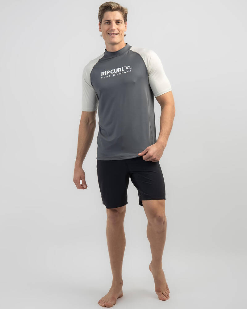 Rip Curl Shock UPF Short Sleeve Rash Vest for Mens