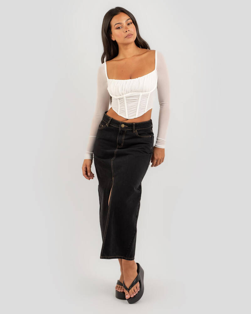 Ava And Ever Be Sweet Long Sleeve Corset Top for Womens