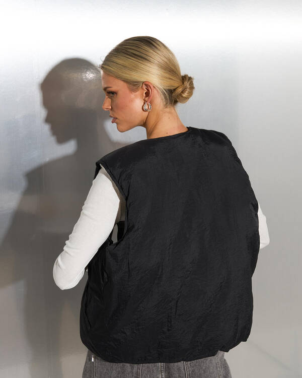Stussy Stock Logo Reversible Quilted Vest for Womens