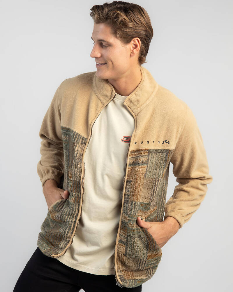 Rusty Shag Paneled Full Zip Fleece Jacket for Mens