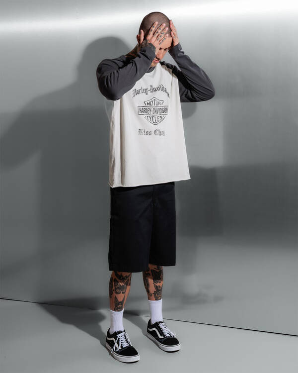 Kiss Chacey Harley-Davidson Dismount Raglan Long Sleeve T-Shirt for Mens