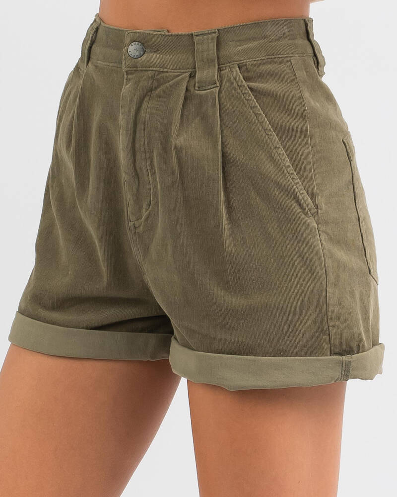 Rusty Westwood High Waisted Cord Shorts for Womens