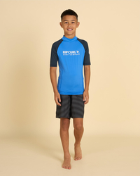 Rip Curl Boy's Shock Short Sleeve Rash Vest for Mens image number null