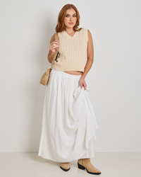 Ava And Ever On Campus Cable Knit Vest for Womens image number null