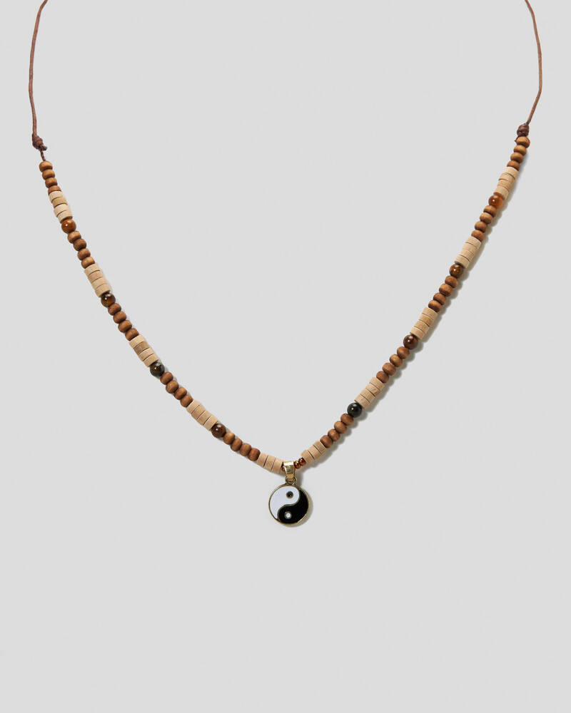 Two Tribes Til Sunrise Yin Yang Mix Bead Necklace for Mens