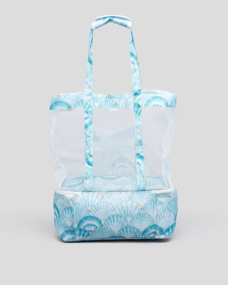 Get It Now Sea Shells Mesh Beach Cooler Bag for Womens