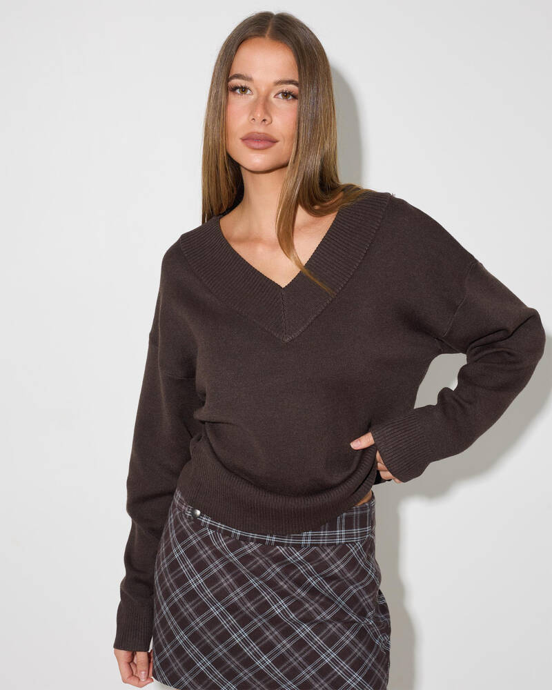 Du Soleil Poppy V Neck Knit for Womens