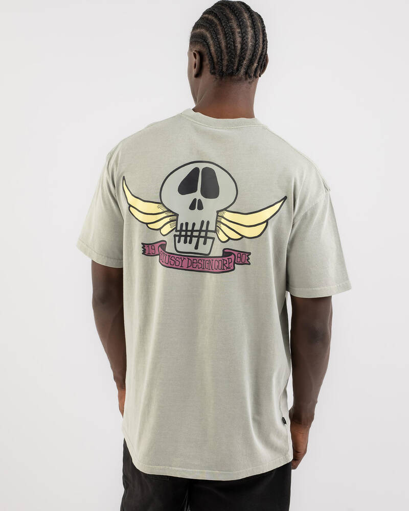 Stussy Skull Wings 50-50 T-Shirt for Mens