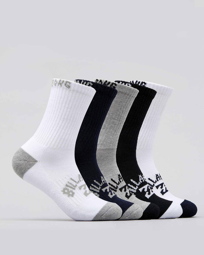 Billabong Boys' Sport Socks 5 Pack for Mens
